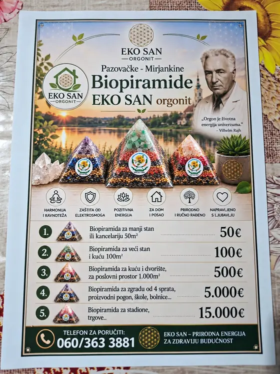 Cenovnik Pazovačkih – Mirjankinih Biopiramida