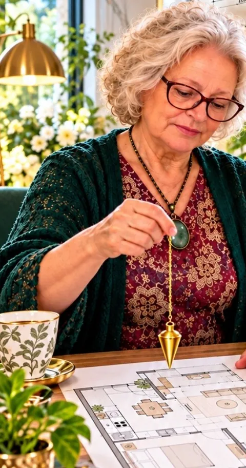 Mirjana viskom pregleda skicu stana na stolu